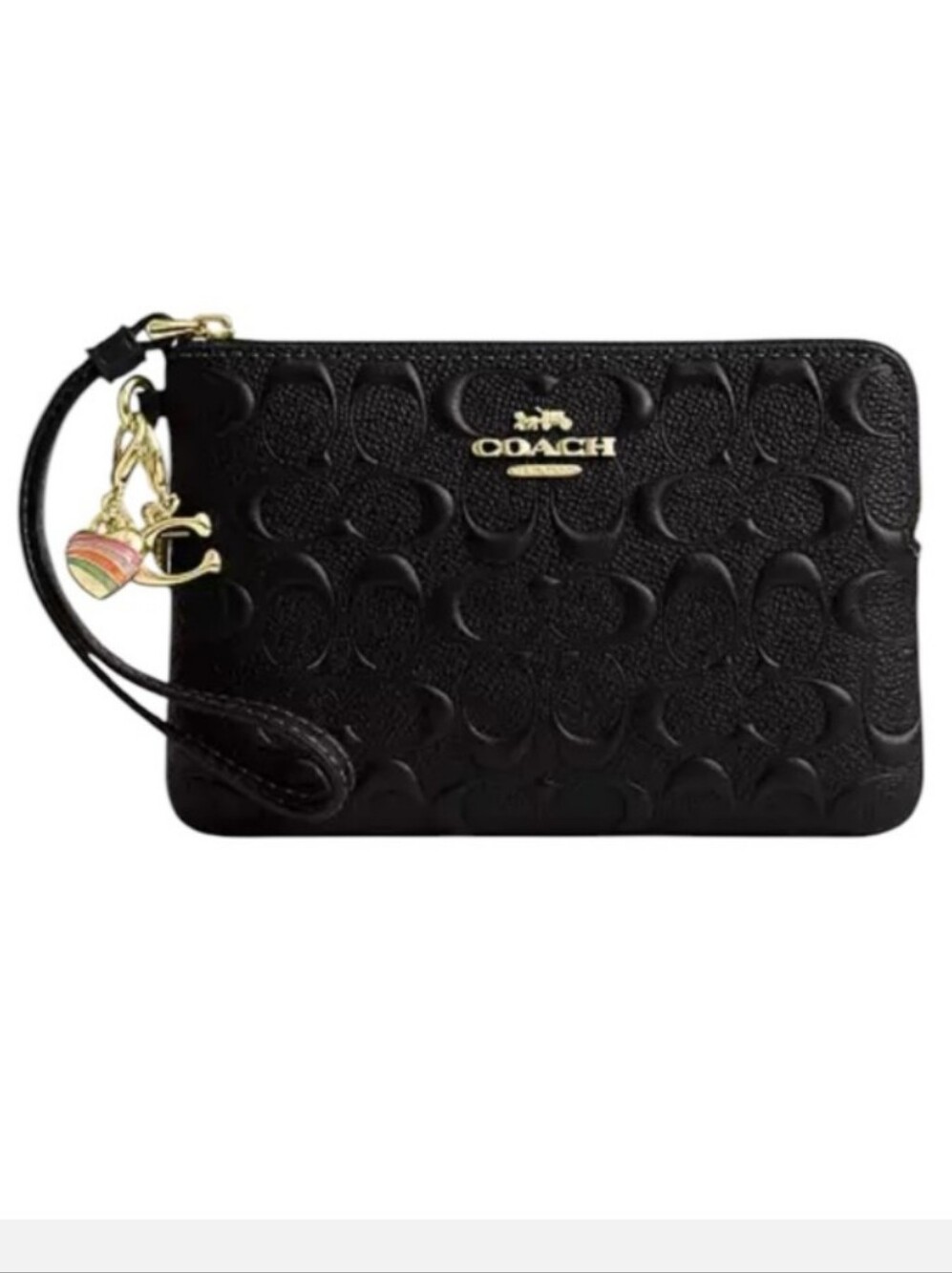 COACH Boxed Corner Zip Wristlet in Signature Leather with Charms CF358 NWT - Picture 10 of 12